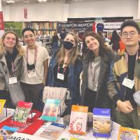MFA students at the AWP Bookfair run the table for the department's literary magazine, "EPOCH," with past and current editions displayed for sale