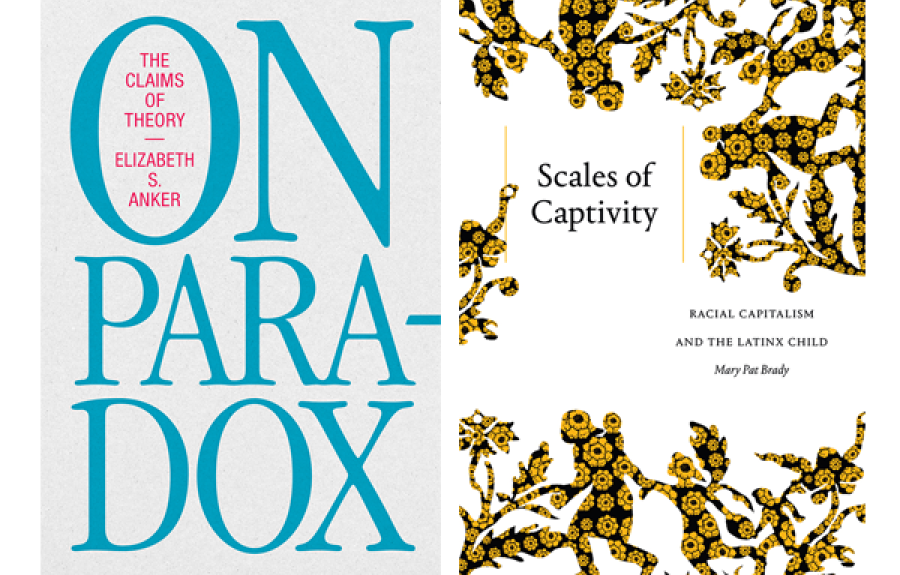 Book covers for On Paradox by Elizabeth S. Anker and Scales of Captivity by Mary Pat Brady