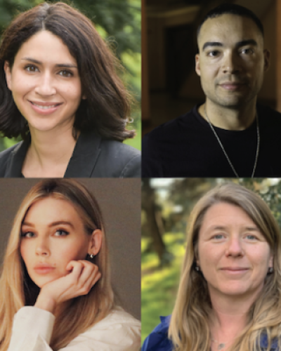 Headshots of Aisha Abdel Gawad, Andrew Boryga, C. Michelle Lindley, and Amanda moore